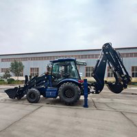 Prix d'usine 4x4 Tractopelle 4 roues motrices avec chargeur et pelle arrière 8 tonnes, Chargeuse-pelleteuse agricole