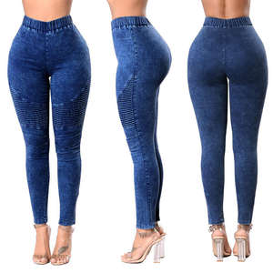 Vente en gros de jeans slim taille haute rétro minces pour femmes jeans slim en denim pour femmes pantalons - Product Image 3