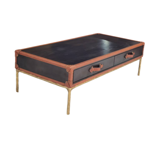 <span class=keywords><strong>Mesa</strong></span> <span class=keywords><strong>de</strong></span> Centro Estilo <span class=keywords><strong>Maleta</strong></span> Vintage <span class=keywords><strong>de</strong></span> Mediados <span class=keywords><strong>de</strong></span> Siglo, Madera Maciza, Cuero Genuino, Hierro Resistente, para Sala <span class=keywords><strong>de</strong></span> Estar - Product Image 6