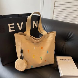 THK0151 Vente en gros de sacs tendance pour femmes en toile brodée fourre-tout grande capacité sac fourre-tout - Product Image 5