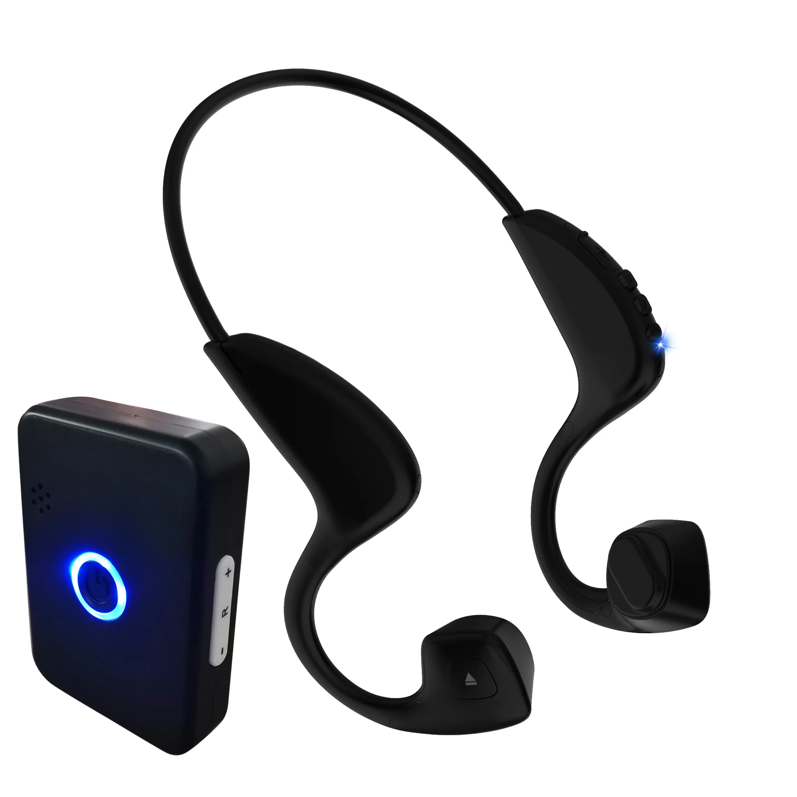 Audição sem fio Deficiente TV headphone Hearing Aid Bone Condução Headset com transmissor de som para perda auditiva