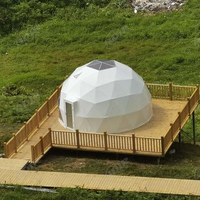 Carpa de Glamping de Lujo con Poste de Aluminio de 7m, Logotipo Personalizado, Estilo Moderno, Tela Impermeable de PVC y Vidrio para Eventos al Aire Libre, Hoteles y Resorts