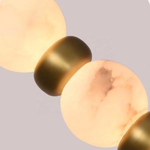 Stile nordico decorazioni per la casa di lusso <span class=keywords><strong>sospensione</strong></span> lineare <span class=keywords><strong>cucina</strong></span> isola soggiorno rotondo palla alabastro lampadario - Product Image 2