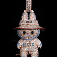 Colgante de Hip Hop Personalizado de Plata de Ley 925 con Moissanita, Diseño 3D de Personaje de Dibujos Animados, para Hombre, Estilo Urbano, Venta al por Mayor