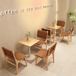 Conjunto de Muebles Modernos para Cafetería, Sofá de Cuero con Mesas y Sillas a Juego para Restaurante, Cafetería, Hotel, Uso Comercial - Product Image 1