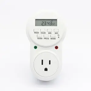 110V 7Days Automatic Digital Timer Programmable Plug And Socket With 20 on/off