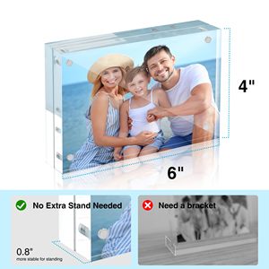 4x6 Clear Acrylic <b>Picture</b> <b>Frame</b> Acrylic Photo <b>Frame</b> <b>Magnetic</b> Desktop Card Display <b>Frame</b> - Product Image 5