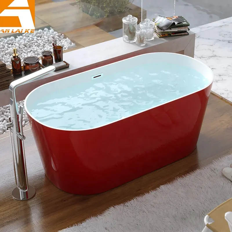 Giá thấp 55 inch Ellipse bồn tắm, màu đỏ, với tràn, KF-715BS