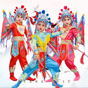 Costumi Tradizionali da Eroe dell'<span class=keywords><strong>Opera</strong></span> per Bambini, <span class=keywords><strong>Abiti</strong></span> per Spettacoli di <span class=keywords><strong>Opera</strong></span> di Pechino, Costumi di Danza per Ragazzi e Ragazze - Product Image 4