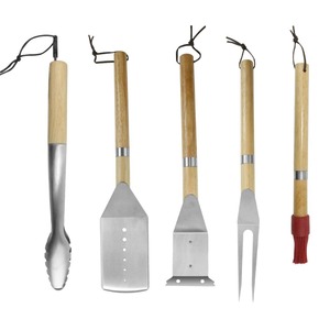 ชุดอุปกรณ์บาร์บีคิวสแตนเลส ด้ามไม้ อเนกประสงค์ สำหรับทำอาหารกลางแจ้ง - Product Image 1