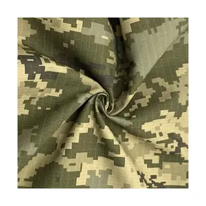 OEM ODM Ronghong Digital Woodland Camouflage Fabric T/C Ripstop Fabric 240GSM 55% Cotton 45% Polyester Camouflage Fabric