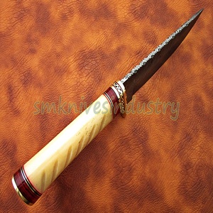 Arreglar hoja personalizado hecho a mano Damasco cuchillo de caza con camello hueso manejar (Smk1335) - Product Image 4