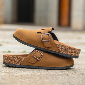 <b>Clogs</b> Closed Toe Faux Suede Rubber Outsole Cork Lining Anti Slippery Summer Fashion Men Women Outdoor Wear - Product Image 4