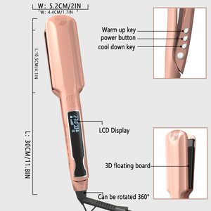 2-in-1 Titan tóc ép tóc Curler điện sưởi ấm nhanh 15S nhiệt độ bộ nhớ tất cả các kiểu tóc phẳng sắt ép - Product Image 2