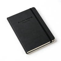 Carnets A5 avec couverture en PU dorée à chaud, personnalisables, impression de journal, agenda, carnet en cuir relié rigide pour les affaires