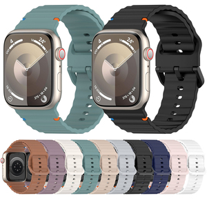 Correa de Silicona con Diseño de Ondas para Reloj <span class=keywords><strong>Apple</strong></span>, Compatible con Tamaños 42mm, 46mm, 44mm, 45mm, 41mm, 40mm, 49mm - Product Image 4