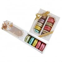 Vente en gros de boîtes à macarons biodégradables personnalisées nouveau style emballage de macarons en carton kraft revêtement UV 4C laminage mat/brillant