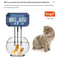 Alat analisis kualitas air Online WiFi 8-in-1, pH EC ORP salinitas Meter harga rendah untuk alat uji akuarium dengan Tuya