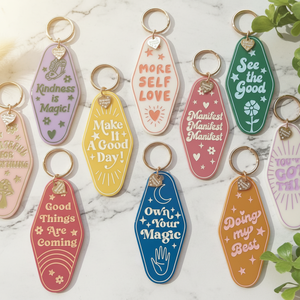 Gantungan Kunci Afirmasi Positif Optimisme Hadiah Kebaikan Adalah Keajaiban Hal Baik Miliki Keajaibanmu Sendiri Cinta Diri Gantungan Kunci Hotel Motel Kustom - Product Image 6