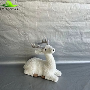 Grande <span class=keywords><strong>statue</strong></span> de cerf animatronique électrique de Noël en plein air, ours polaire écologique, peluche simulée grandeur nature, décoration d'intérieur, art déco - Product Image 5