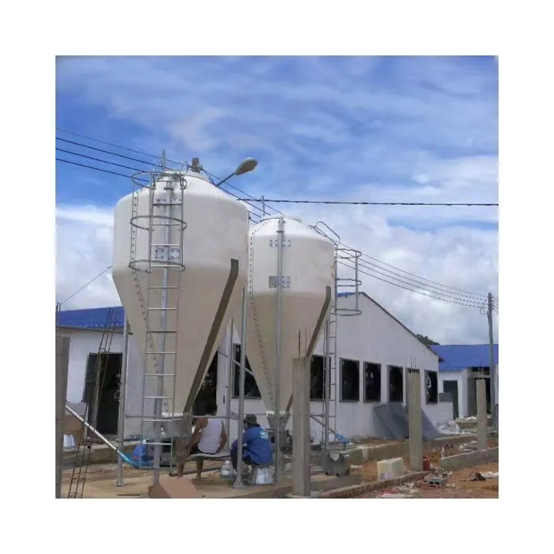 Satılık fabrika kaynağı tavuk besleme silosu fiberglas Bin besleme silosu kanatlı çiftlik besleme depolama Silo