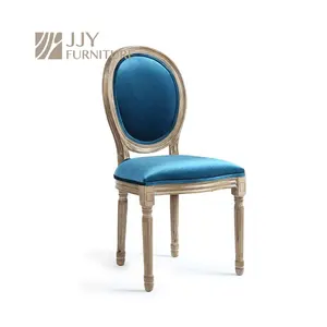 JJY-YHY-O003 Ornate Wooden Louis Style Chair with Comfortable Round Back for Vintage Settings