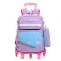 Sac à dos scolaire élégant et polyvalent à roulettes pour garçons et filles ; Grande capacité, protection de la colonne vertébrale, portable, résistant à l'eau