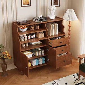 Meuble de rangement ouvert en bois massif de frêne, grand format, écologique et moderne, pour salon, meuble mural - Product Image 3