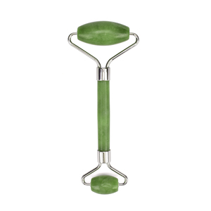 Best price straight handle green xiuyan jade stone handheld jade skin facial massage roller - Product Image 3