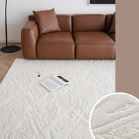 Tapis de sol moderne abstrait gris en polyester imperméable à poils mi-longs avec envers en jute antidérapant, antimicrobien et réversible