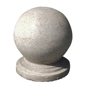 正方形の装飾のための高品質の屋外の磨かれた車の停止石の駐車障壁花崗岩の造園石のボール高50cm