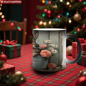 <b>Ceramic</b> Mug 11oz Frosted Black Heat Activated Color Changing Magic Coffee <b>Cup</b> - Product Image 2