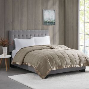 ผ้าห่มใยสังเคราะห์น้ำหนักเบา 100% ผ้าฝ้าย ขนาดควีนไซส์ แบบเย็บติดกัน สีพื้น สำหรับใช้ในบ้าน ฤดูร้อนและฤดูใบไม้ร่วง - Product Image 3