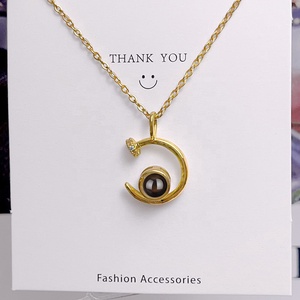 Collana con foto di proiezione personalizzata semplice collana con fase lunare unica Shopify collane placcate in <span class=keywords><strong>oro</strong></span> a buon mercato da uomo - Product Image 4