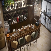 Ensemble de meubles de bar en métal et bois au design de boîte de nuit, avec bande lumineuse LED, accessoires de boîte de nuit avec éclairage