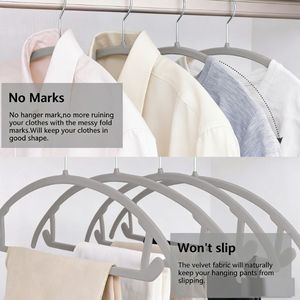 Wholesale Premium Velvet Hangers <strong>Chrome</strong> <strong>Hooks</strong>,Space Saving Clothes Rounded Shape for Coat,Hanging Closet Organizer - Product Image 4