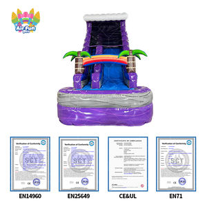 Toboggan aquatique <span class=keywords><strong>gonflable</strong></span> commercial en PVC effet marbre de 18 pieds, double piste avec piscine, idéal pour événements et locations de 20 pieds, pour enfants et adultes - Product Image 6