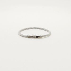 YIWANG Fashion Metal 150mm Stainless Steel Wire Rope Cable Black White <b>Key</b> <b>Ring</b> - Product Image 2
