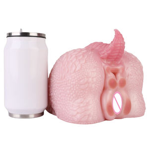 Mainan Seks GEEBA Simulasi Bokong Hewan Cetakan Terbalik Silikon Fantasi Naga Masturbator Pria Saku Penis Stroker Saluran Ganda - Product Image 4