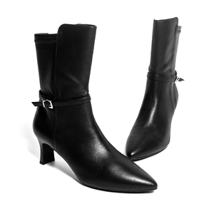 Botas de moda de diseñador para mujer, botines sexis de talla grande con tacón en el tobillo, cierre de cremallera, plantilla de PU, <span class=keywords><strong>plataforma</strong></span> impermeable, colección de otoño - Product Image 4