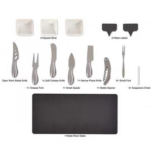 ชุดเขียงไม้สำหรับชีส พร้อมชามเซรามิกและมีด - ประกอบด้วยลิ้นชักเก็บของ ถาดเสิร์ฟอเนกประสงค์สำหรับชาร์กูเตอรี - Product Image 3