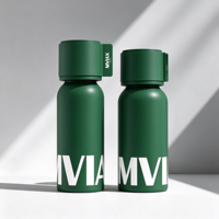 Ensemble de bouteilles vertes vides pour sérum, crème, tonique, lotion, gel douche, shampoing, logo personnalisé, plusieurs tailles