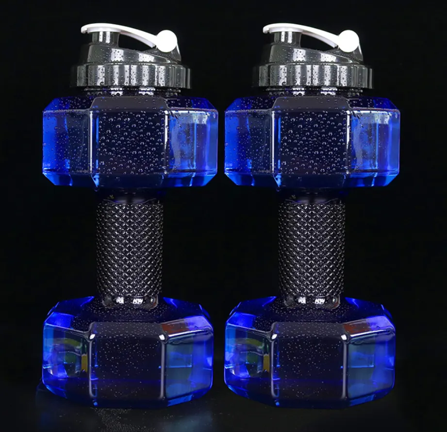 Dumbbell Shaped Water Bottle Free Weights Fitness Custom Logo Hot Sale 2.2L 2.5L Mancuernas Agua Water Dumbbells Bottle Dumbbell