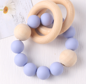 YDS bebé dentición juguete silicona y madera bebé dentición Anillo Para <span class=keywords><strong>Boca</strong></span> explorar mordedores - Product Image 2
