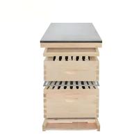 Neuer ZHILI BEE Langstroth Bienenstock 3 Ebenen Tannenholz 10 Rahmen Unmontierter Holz-Bienenstock mit Metalldach
