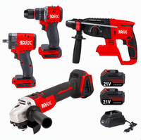 Ensemble d'outils électriques sans fil professionnels, kits combinés, perceuse à main et clé, meuleuse d'angle dans un coffret rigide pour la réparation, grande vente