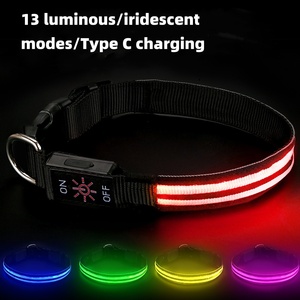 UBS carga LED <span class=keywords><strong>collar</strong></span> luminoso mascota perro <span class=keywords><strong>collar</strong></span> cuello anillo luminoso tirar cinturón cuerda de tracción - Product Image 2