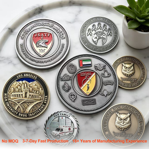 Moneda Conmemorativa de Metal con Logotipo Esmaltado Personalizado, Chapada en Plata Antigua, de los Emiratos Árabes Unidos, para Colecciones - Product Image 1