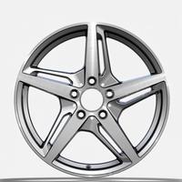 Rines Deportivos Ligeros de Acero de Alta Resistencia con Diseño de 5 Radios Mecanizados, Aptos para Mercedes Benz R17 R18 R19 JWL VIA, Color Gris Plateado