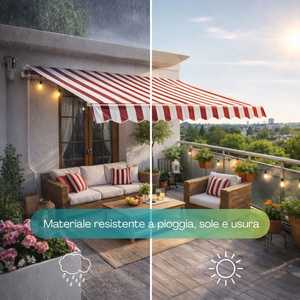 Tenda da Sole a Barra Quadrata Manuale 300x200 cm con Bracci Estensibili Inclinazione 35 Gradi - Product Image 4